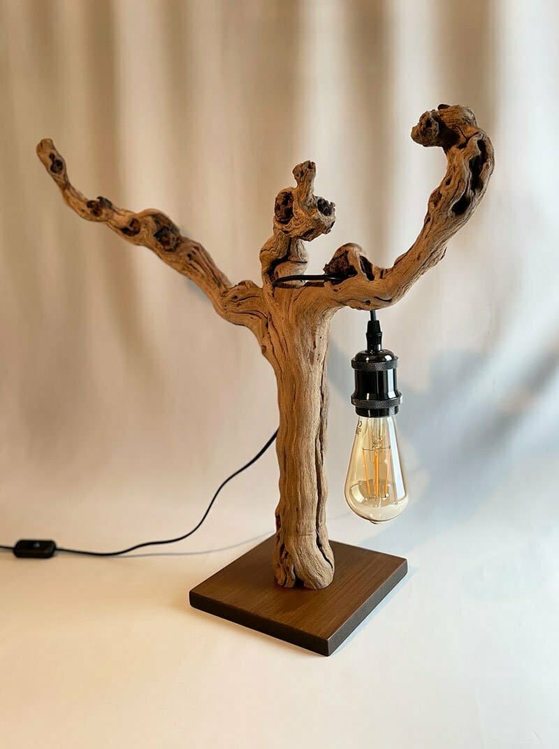 grande lampe ampoule vintage 6 - cep vigne 3 branches