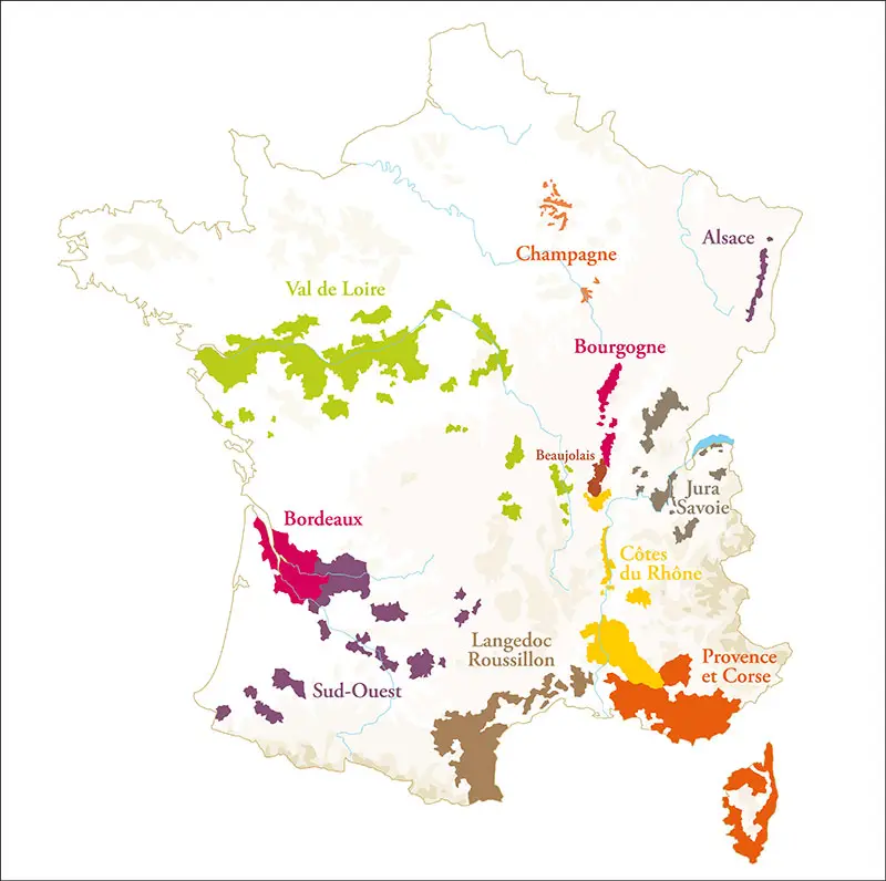 Carte de France des vignobles